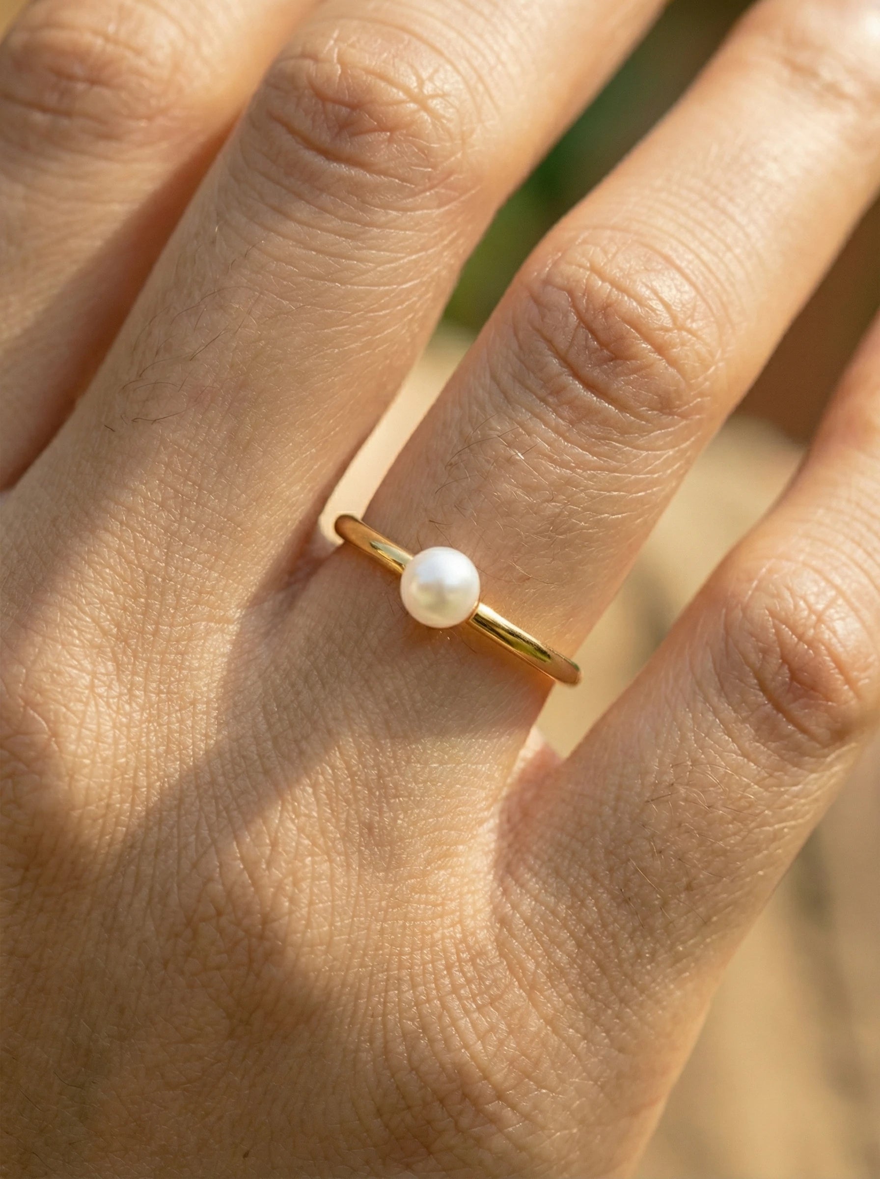 Single Pearl Edelstahl Ring - Produktbild 3
