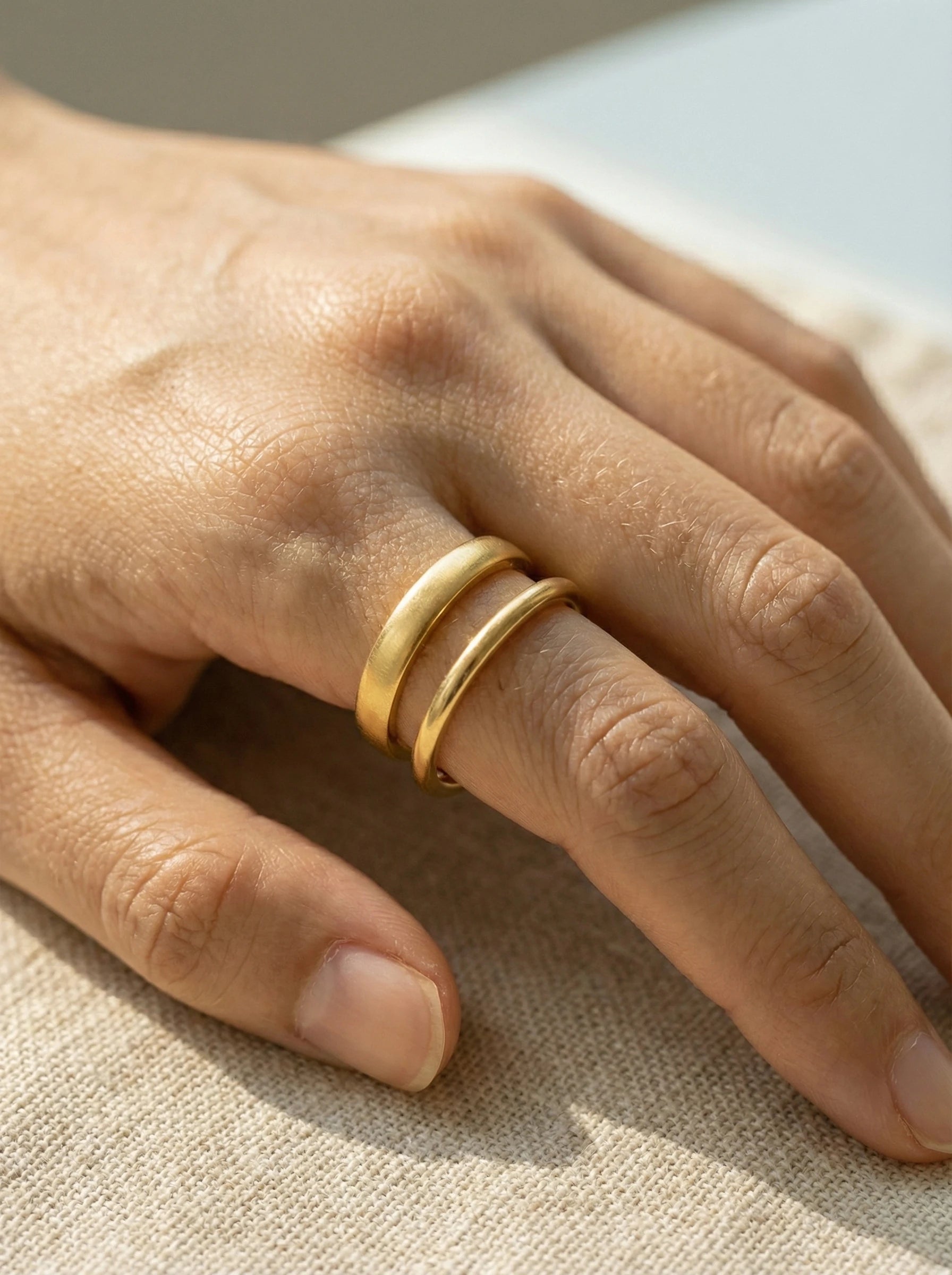Simple Two Layered Edelstahl Ring - Produktbild 3