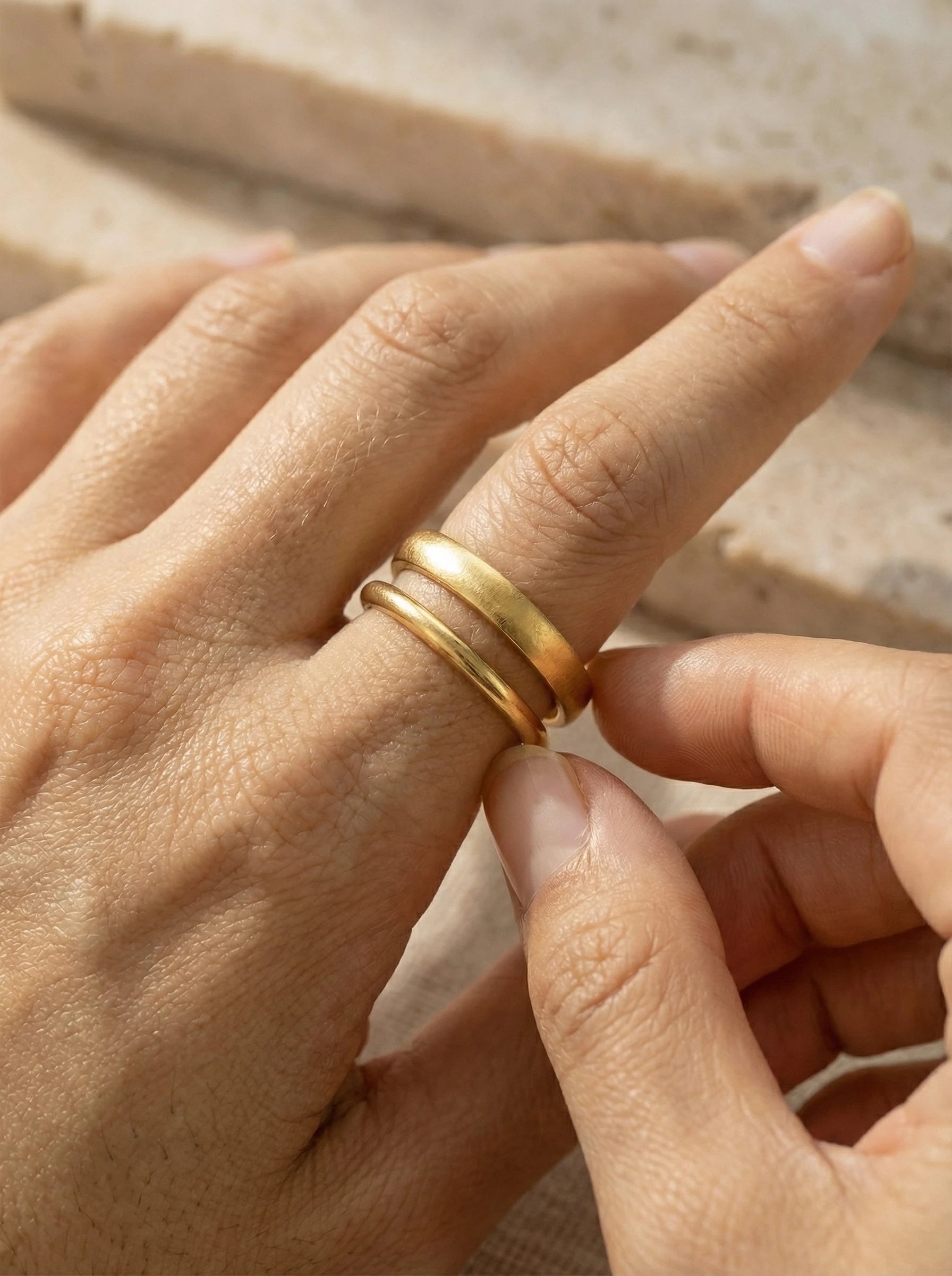 Simple Two Layered Edelstahl Ring - Produktbild 5