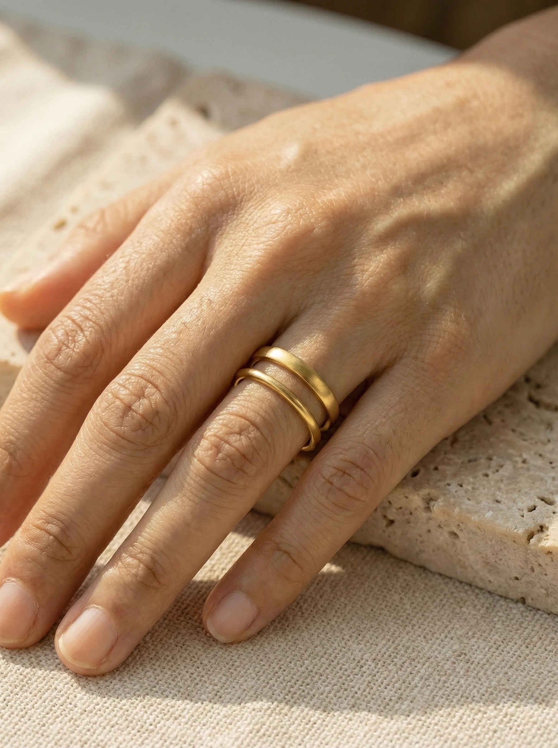 Simple Two Layered Edelstahl Ring - Produktbild 7