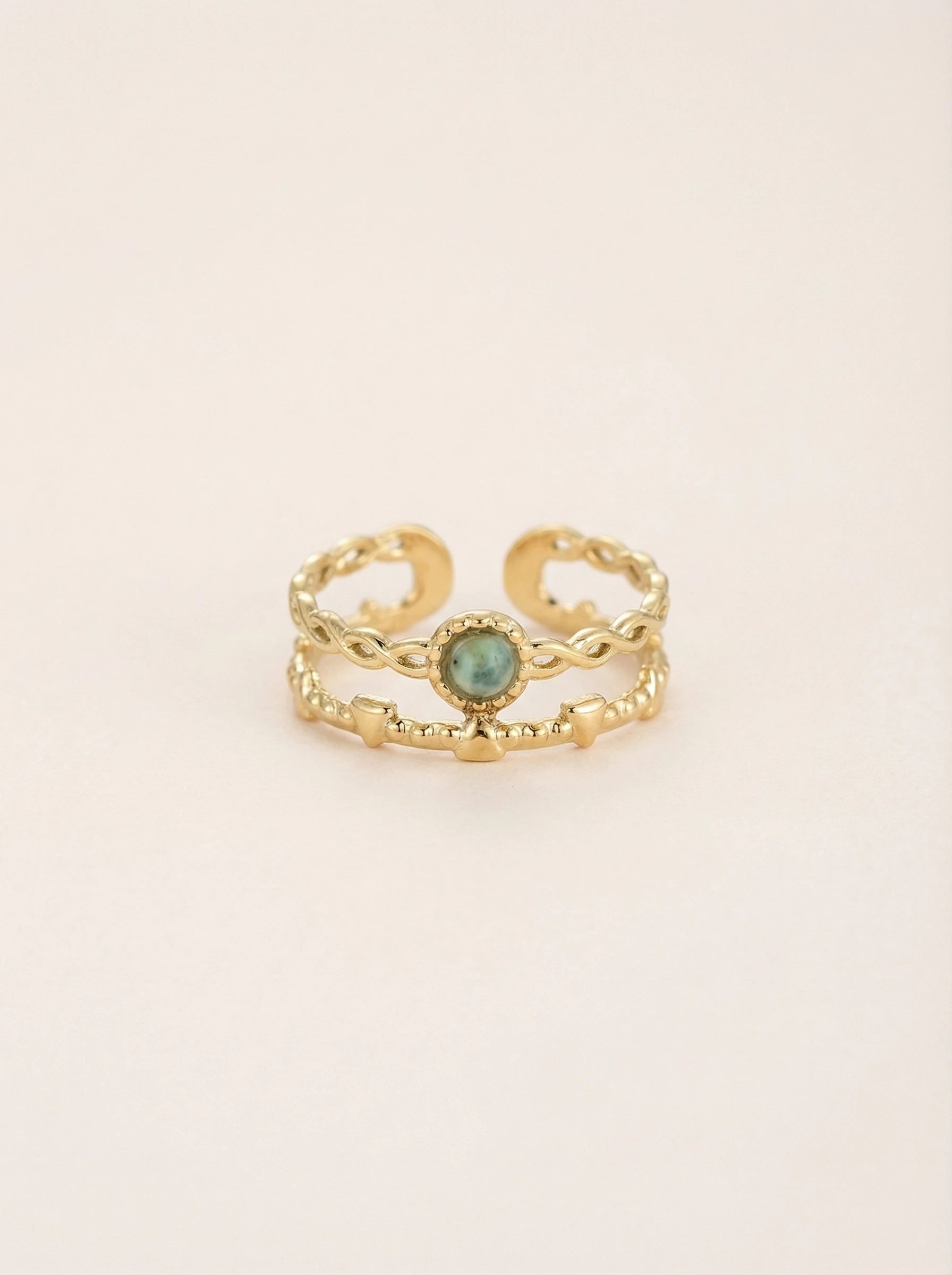 Turquoise Stone 2 Layer Edelstahl Ring
