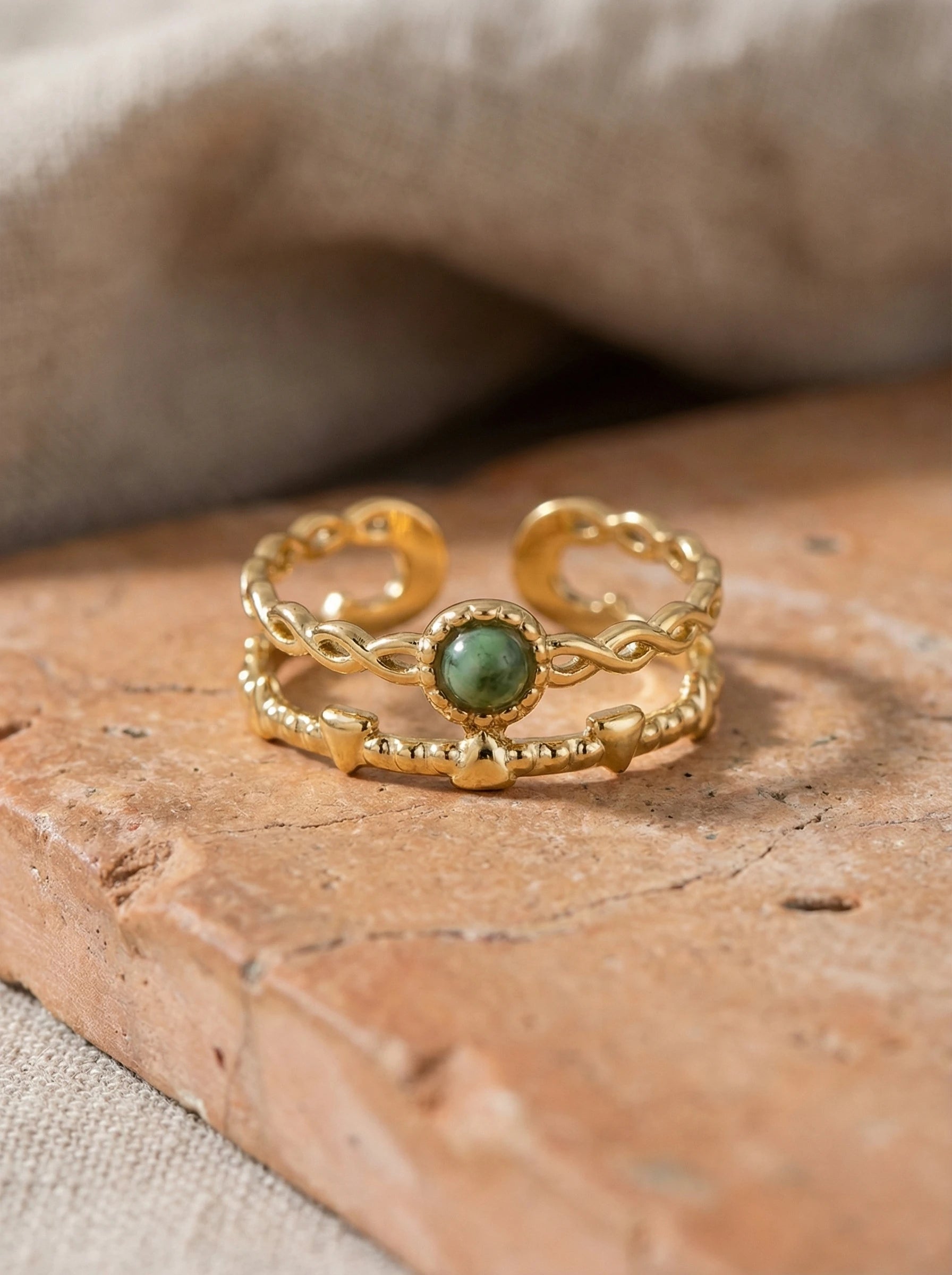 Turquoise Stone 2 Layer Edelstahl Ring - Produktbild 2