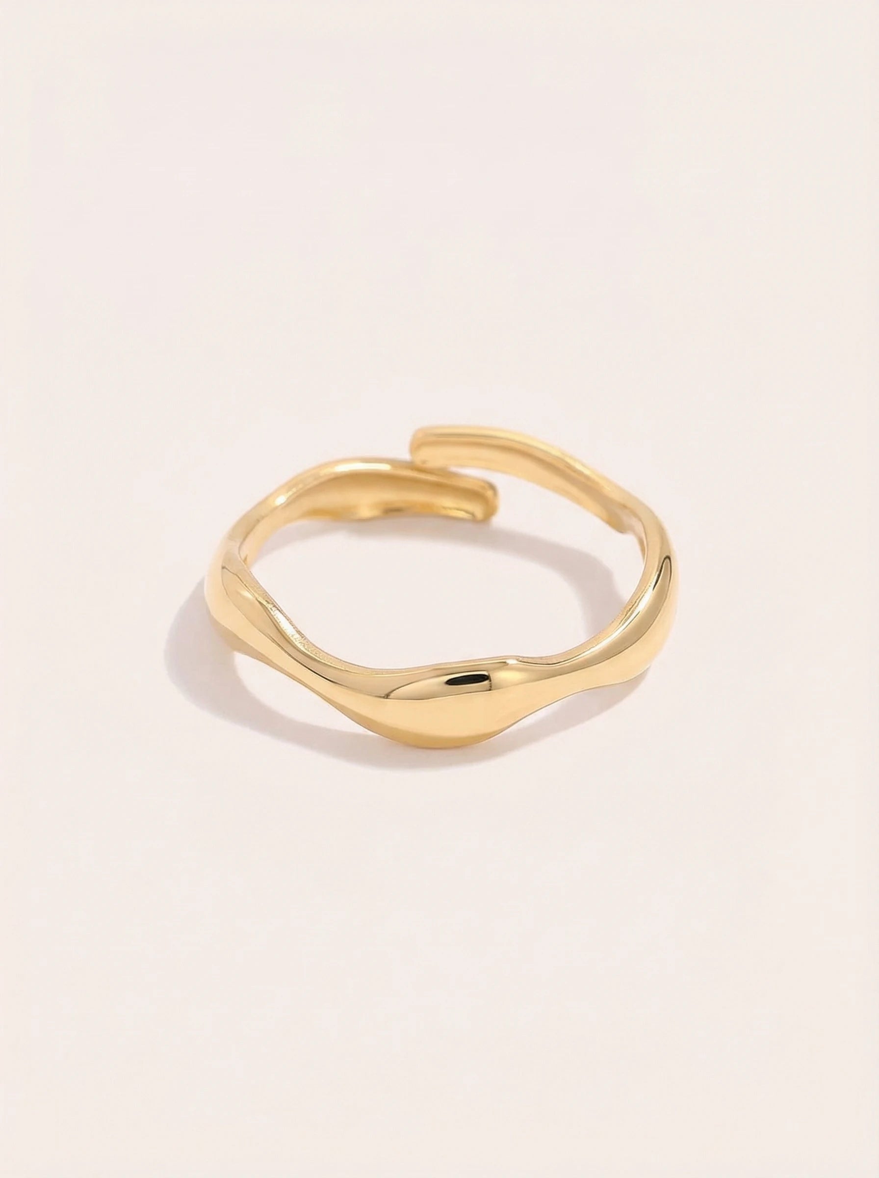 Gold Wave Edelstahl Ring