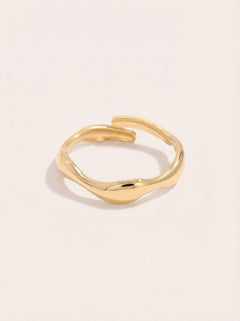 Gold Wave Edelstahl Ring