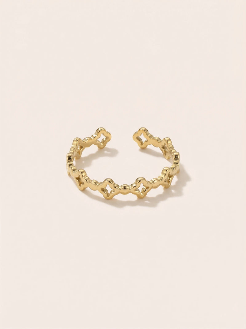 Field of Lucky Flower Edelstahl Ring