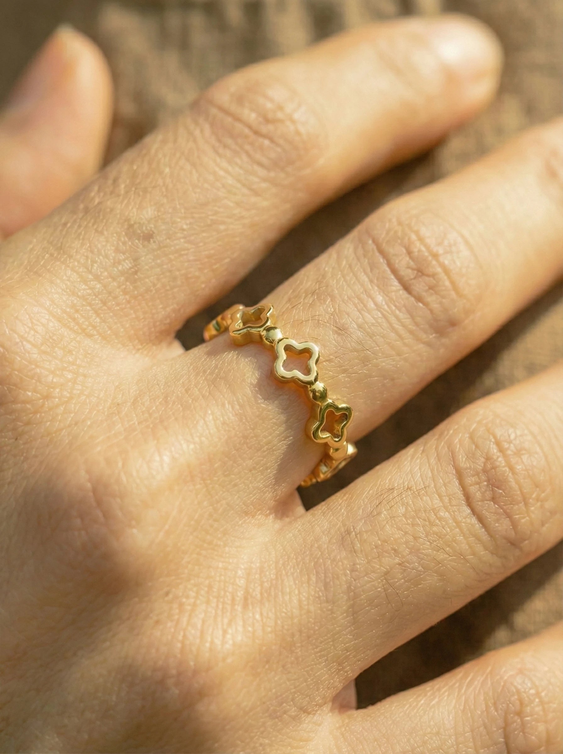 Field of Lucky Flower Edelstahl Ring - Produktbild 4