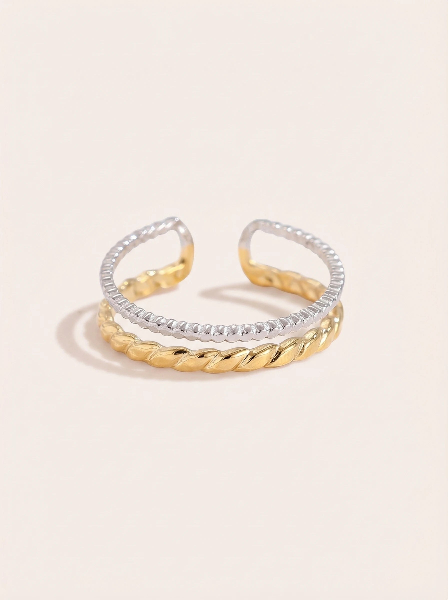 Two Thin Layer Twisted Edelstahl Ring