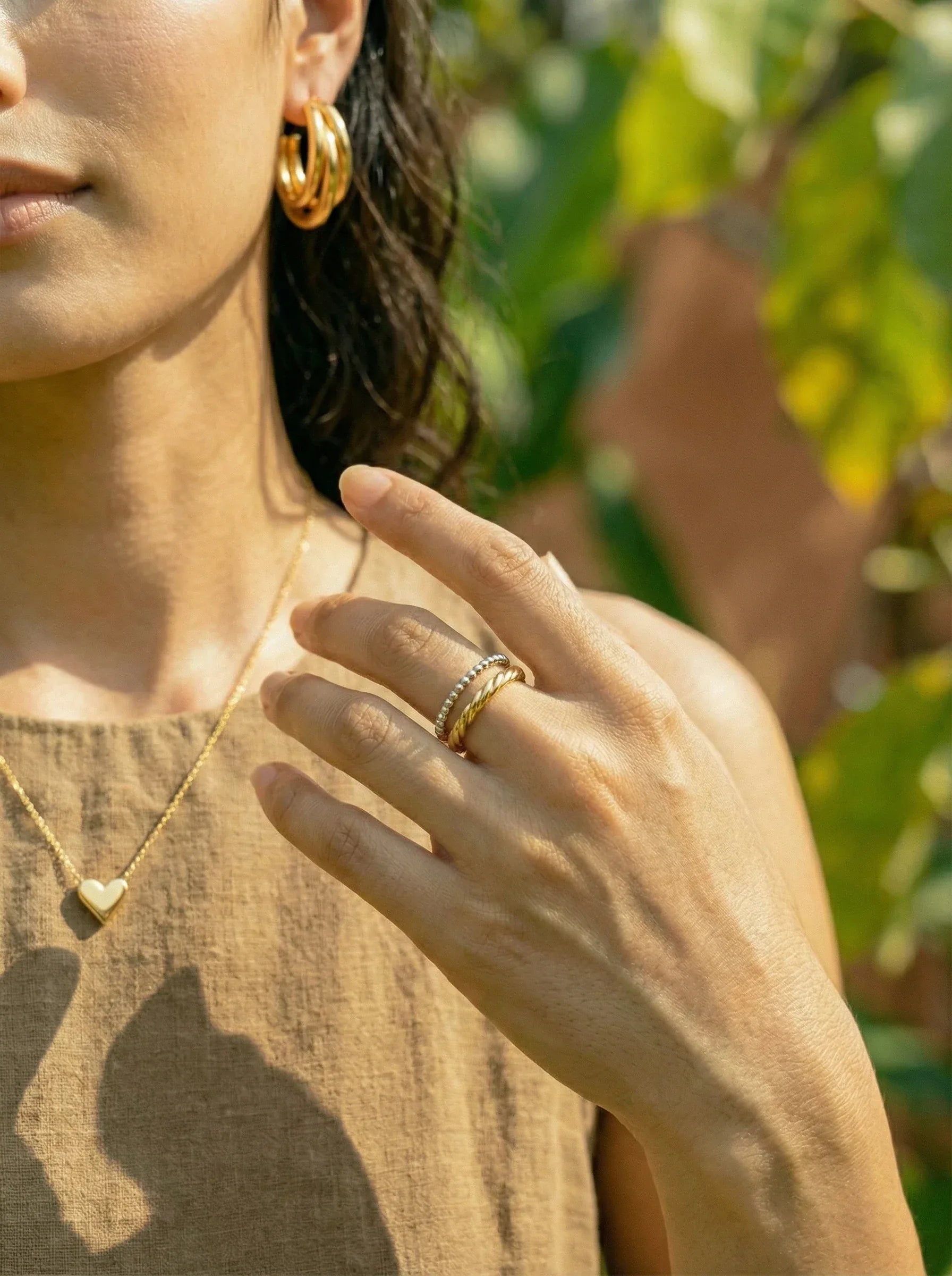 Two Thin Layer Twisted Edelstahl Ring - Produktbild 7