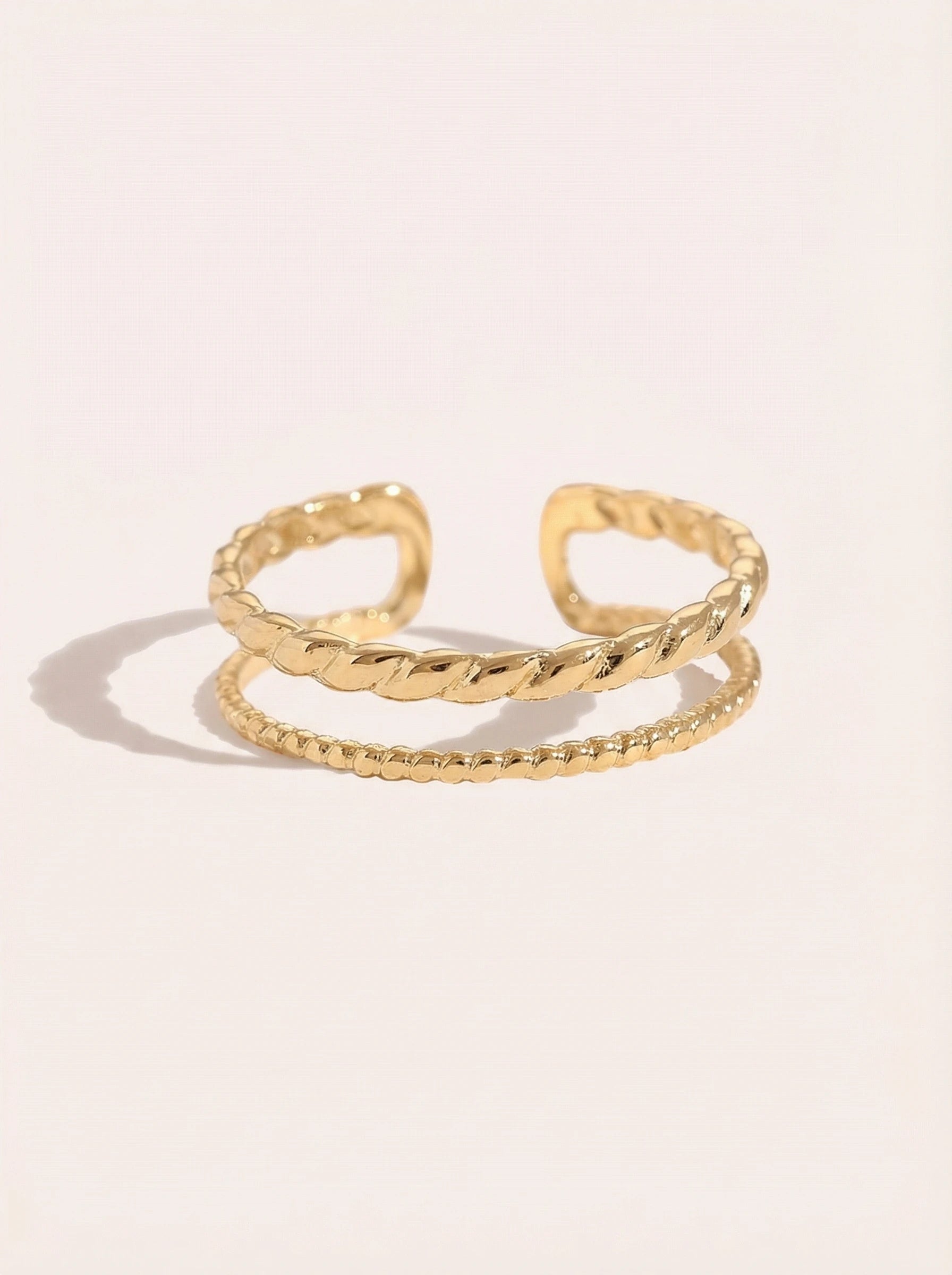 Two Thin Layer Twisted Edelstahl Ring - Produktbild 9