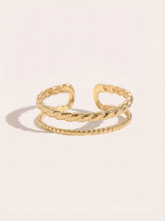 Two Thin Layer Twisted Edelstahl Ring - Produktbild 9