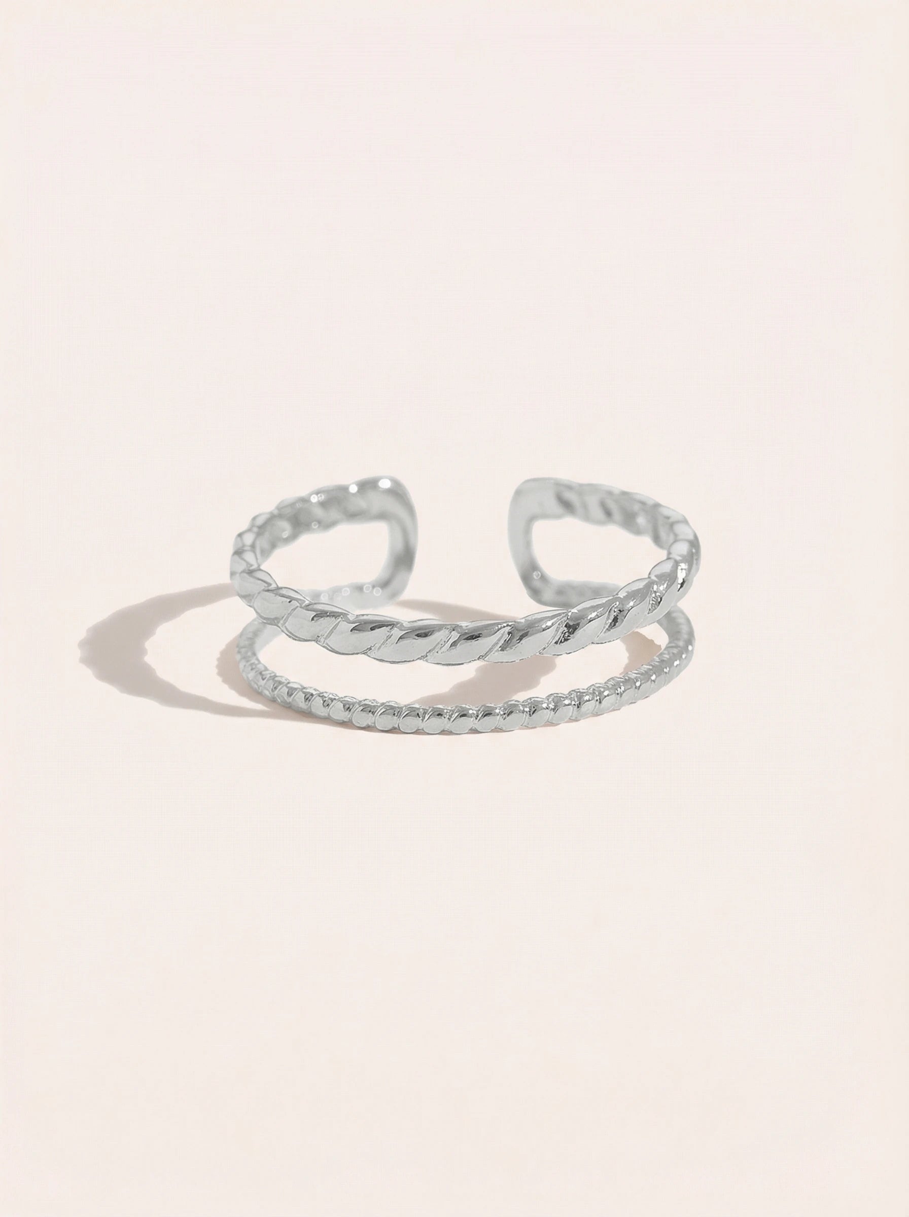 Two Thin Layer Twisted Edelstahl Ring - Produktbild 10