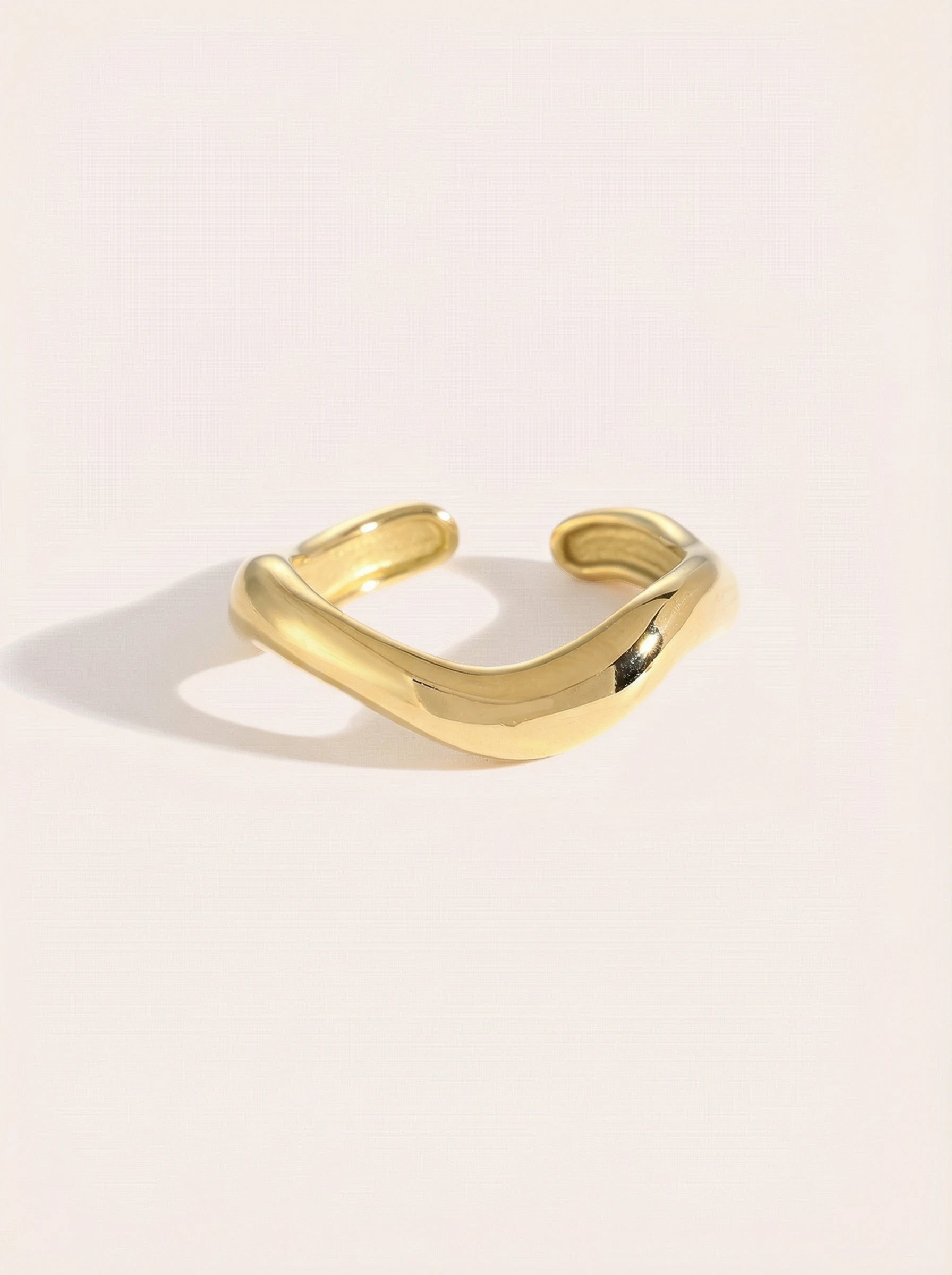 Thick Irreguläre Kurve Edelstahl Ring