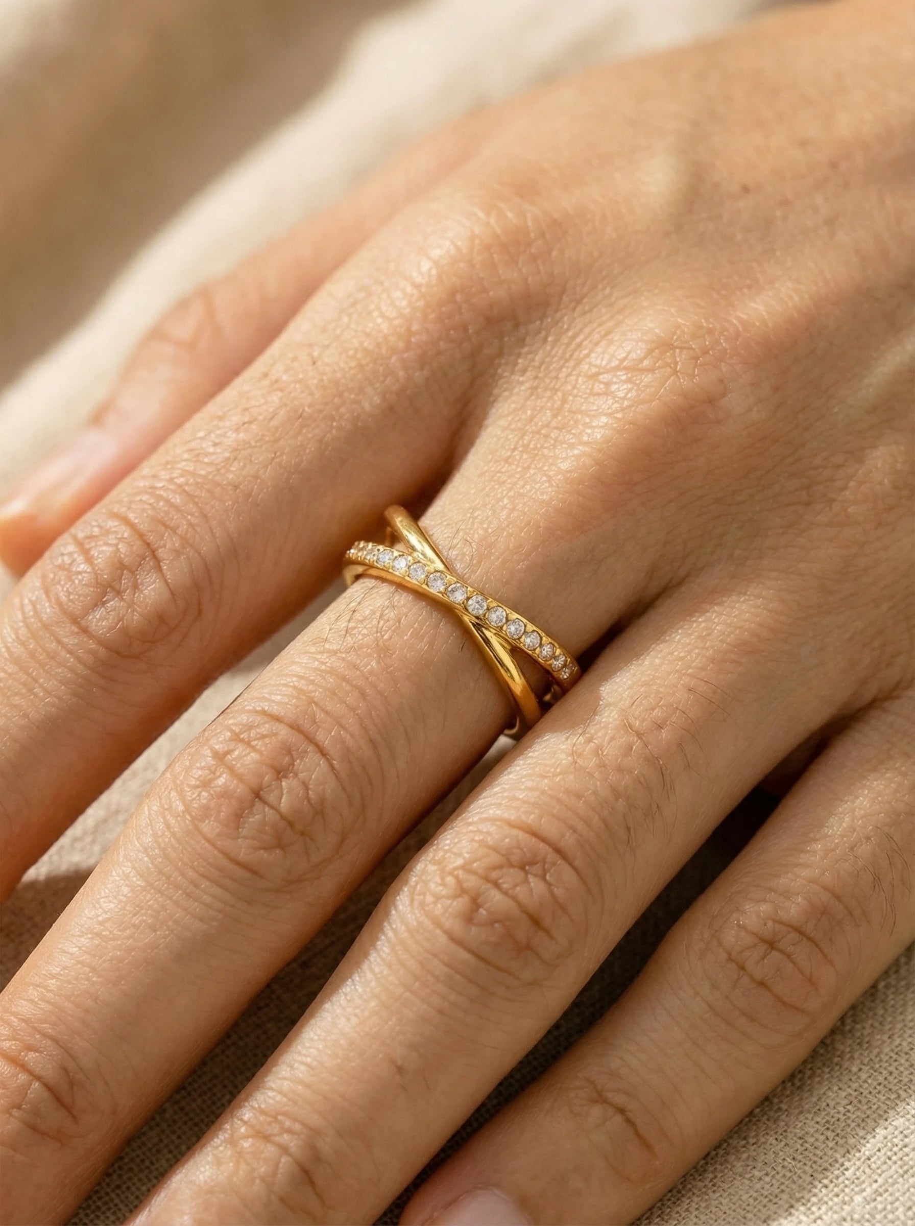 X Ring With Diamond Edelstahl Ring - Produktbild 3