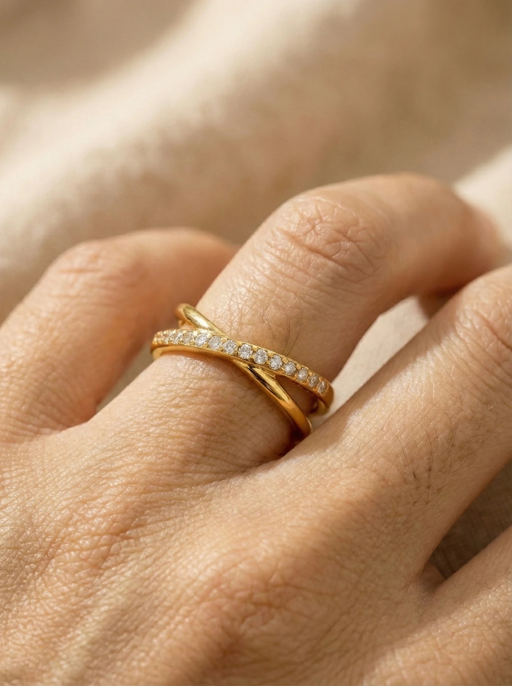 X Ring With Diamond Edelstahl Ring - Produktbild 4