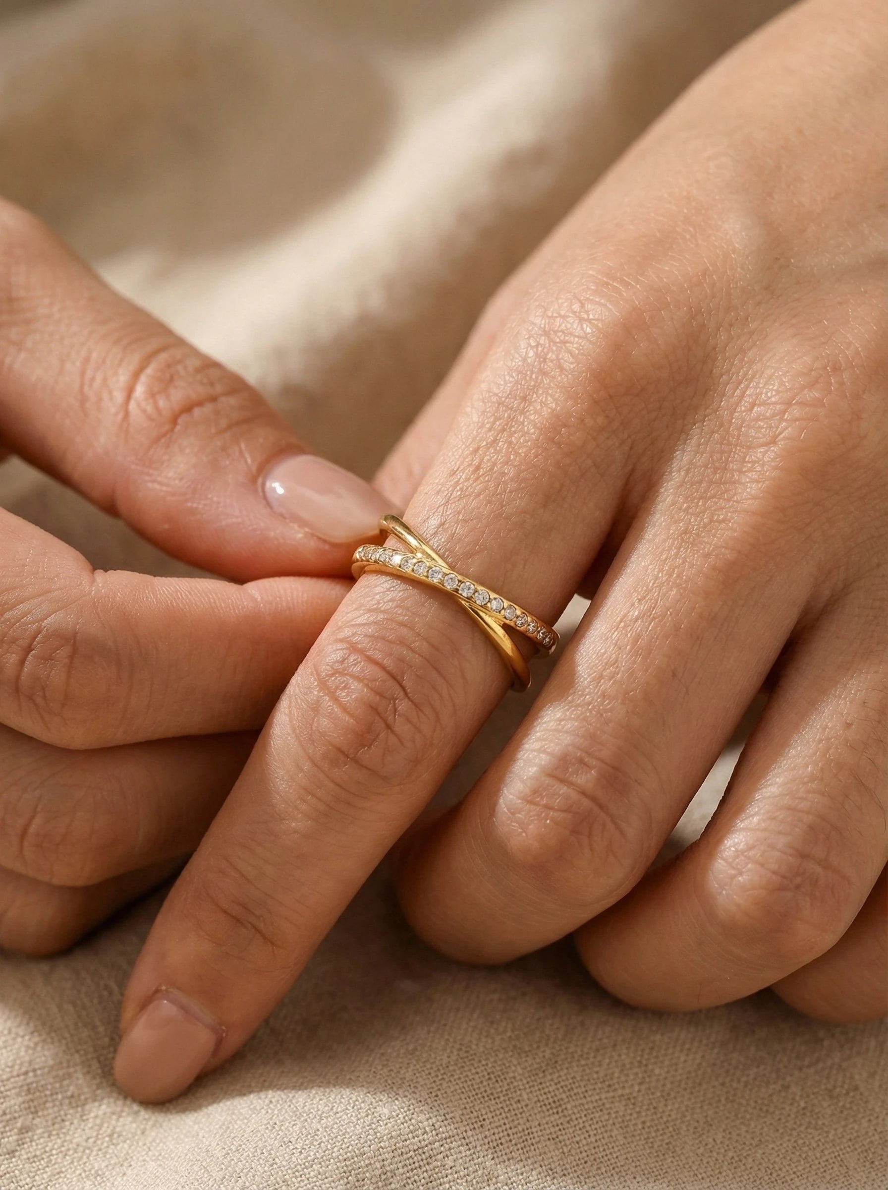 X Ring With Diamond Edelstahl Ring - Produktbild 5