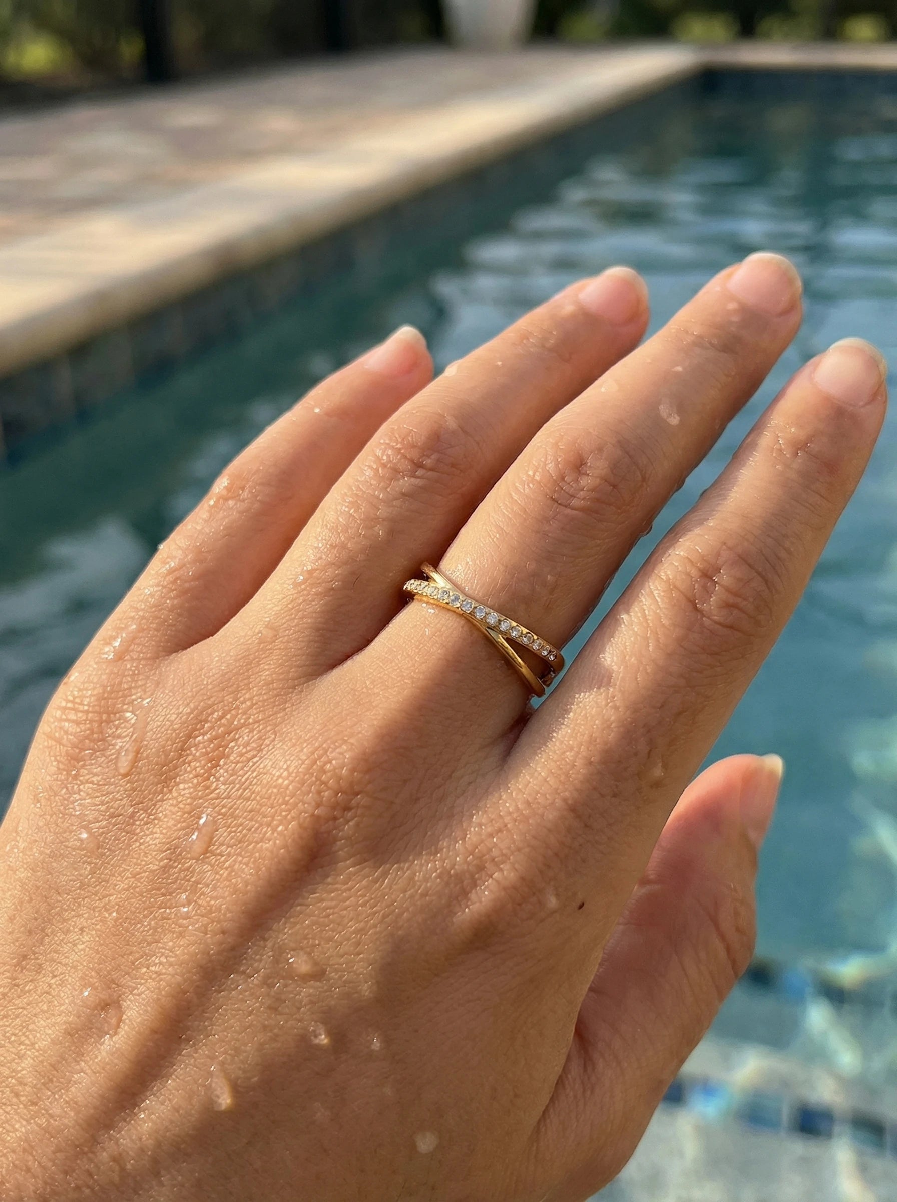 X Ring With Diamond Edelstahl Ring - Produktbild 7
