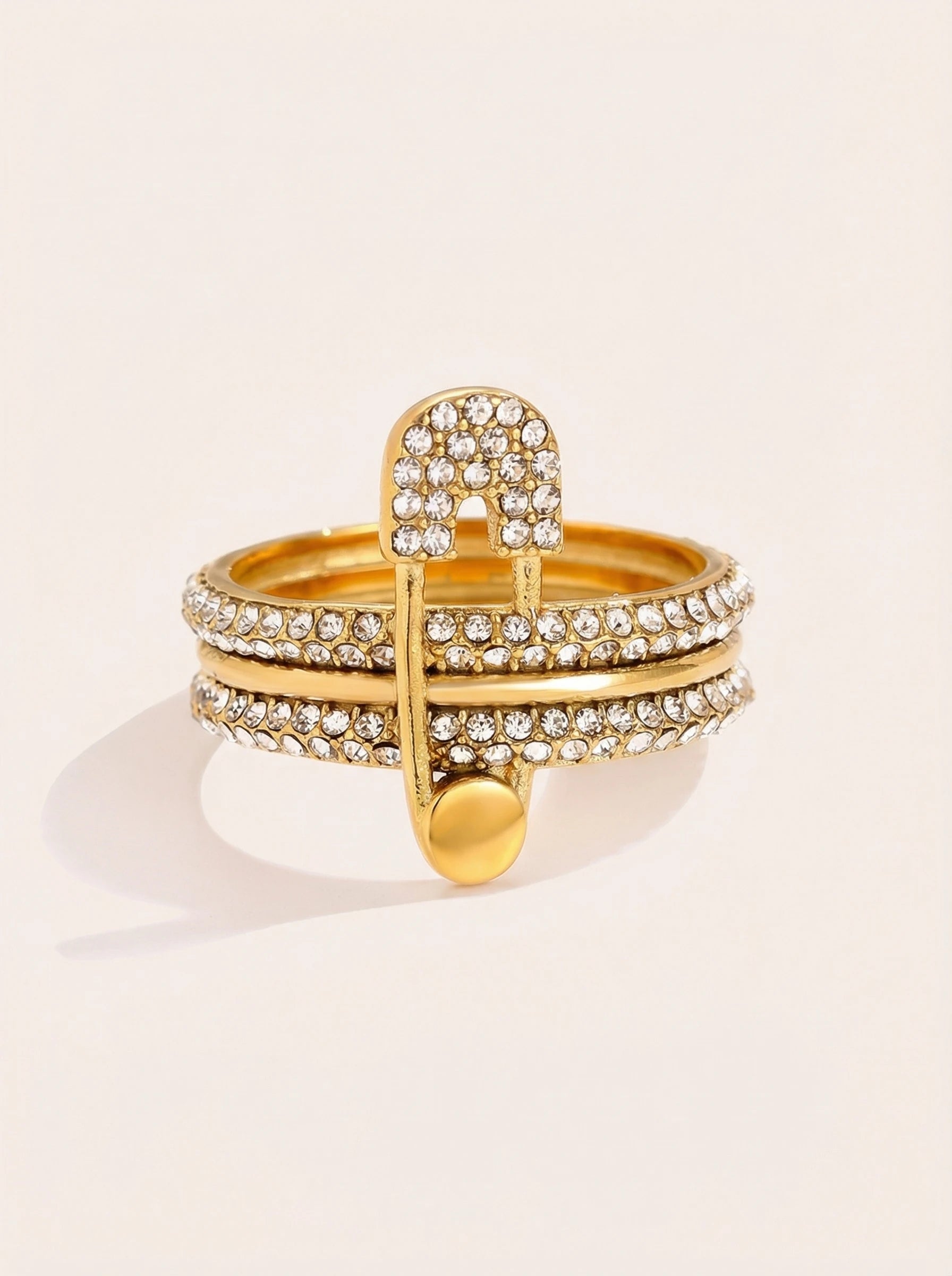 Diamond Ring With Brooch Edelstahl Ring