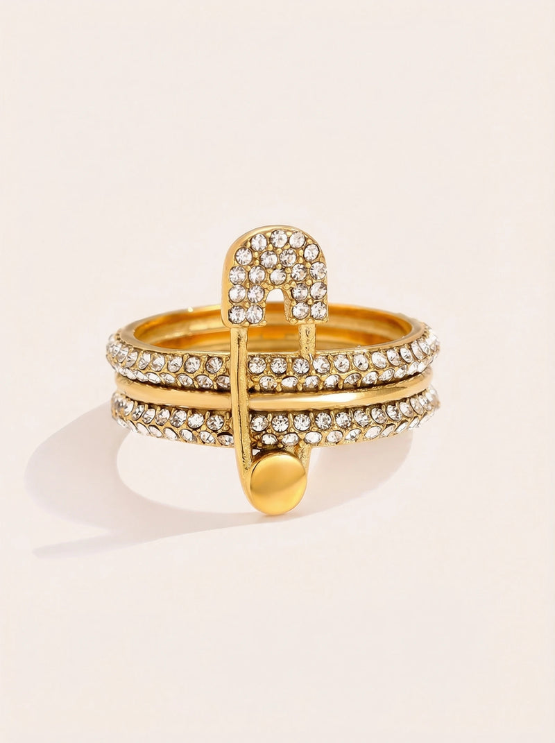 Diamond Ring With Brooch Edelstahl Ring