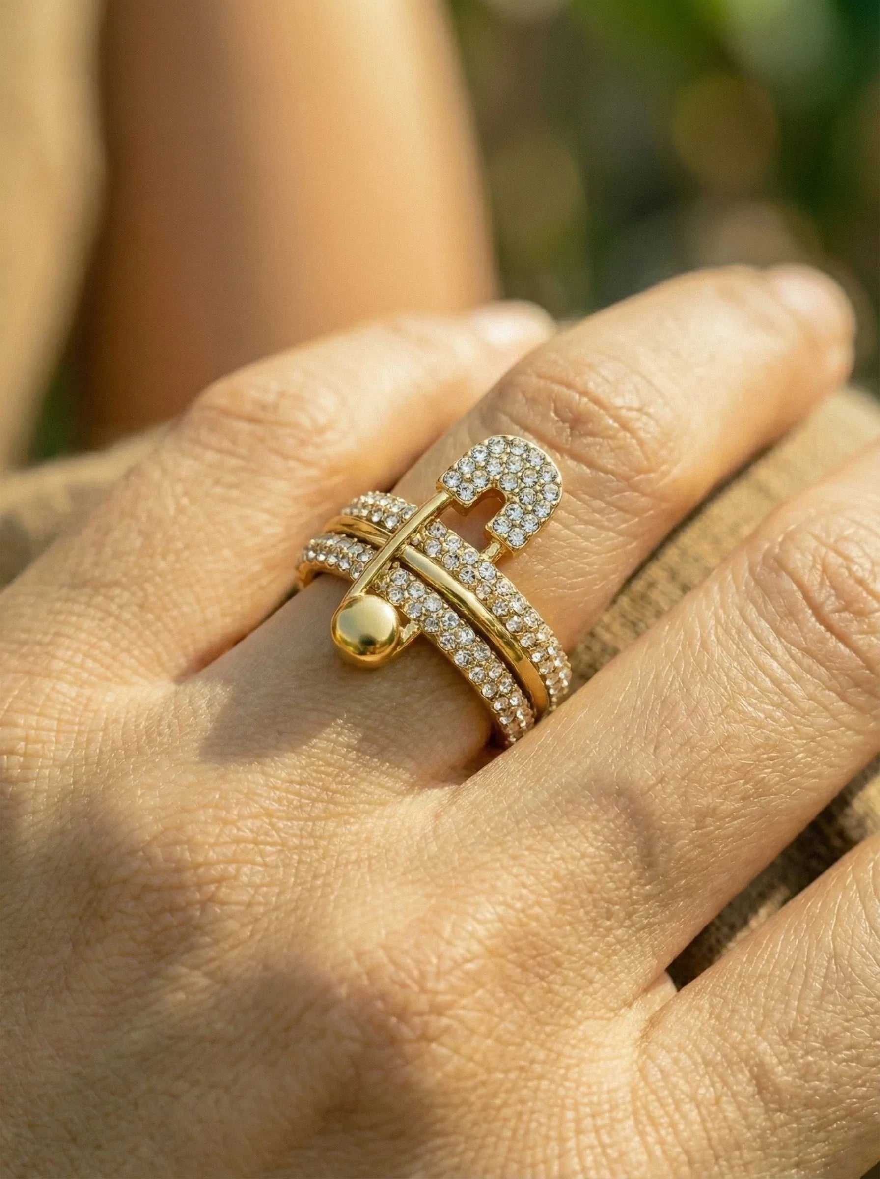 Diamond Ring With Brooch Edelstahl Ring - Produktbild 4