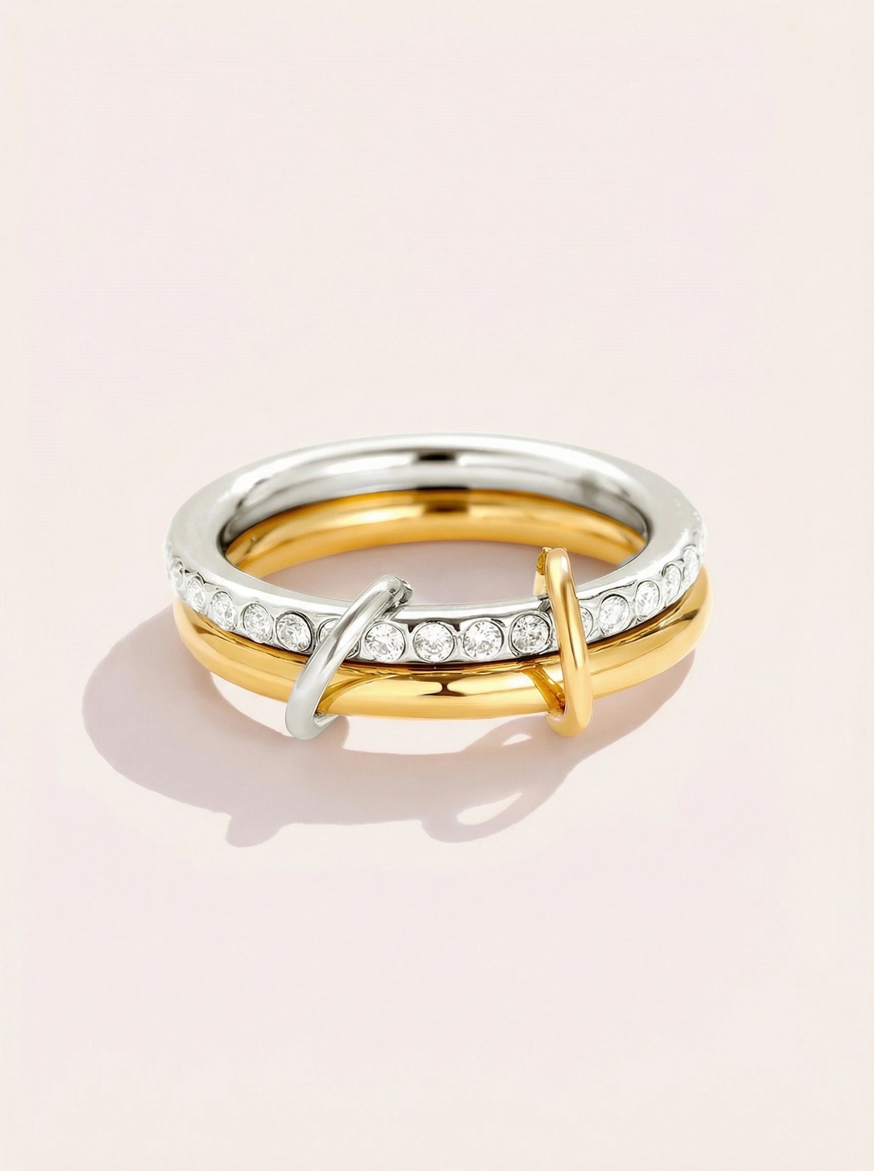 Pro Two Layer Diamond Ring Set Edelstahl Ring - Produktbild 9