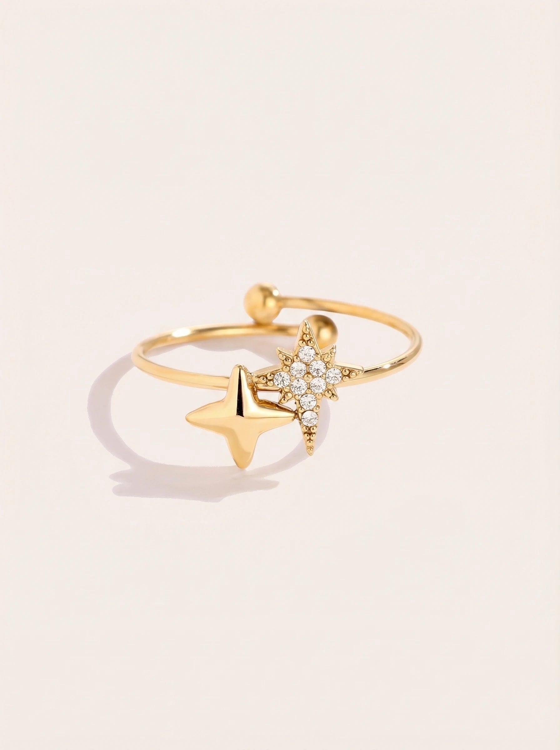 Two Sharp Stars Edelstahl Ring