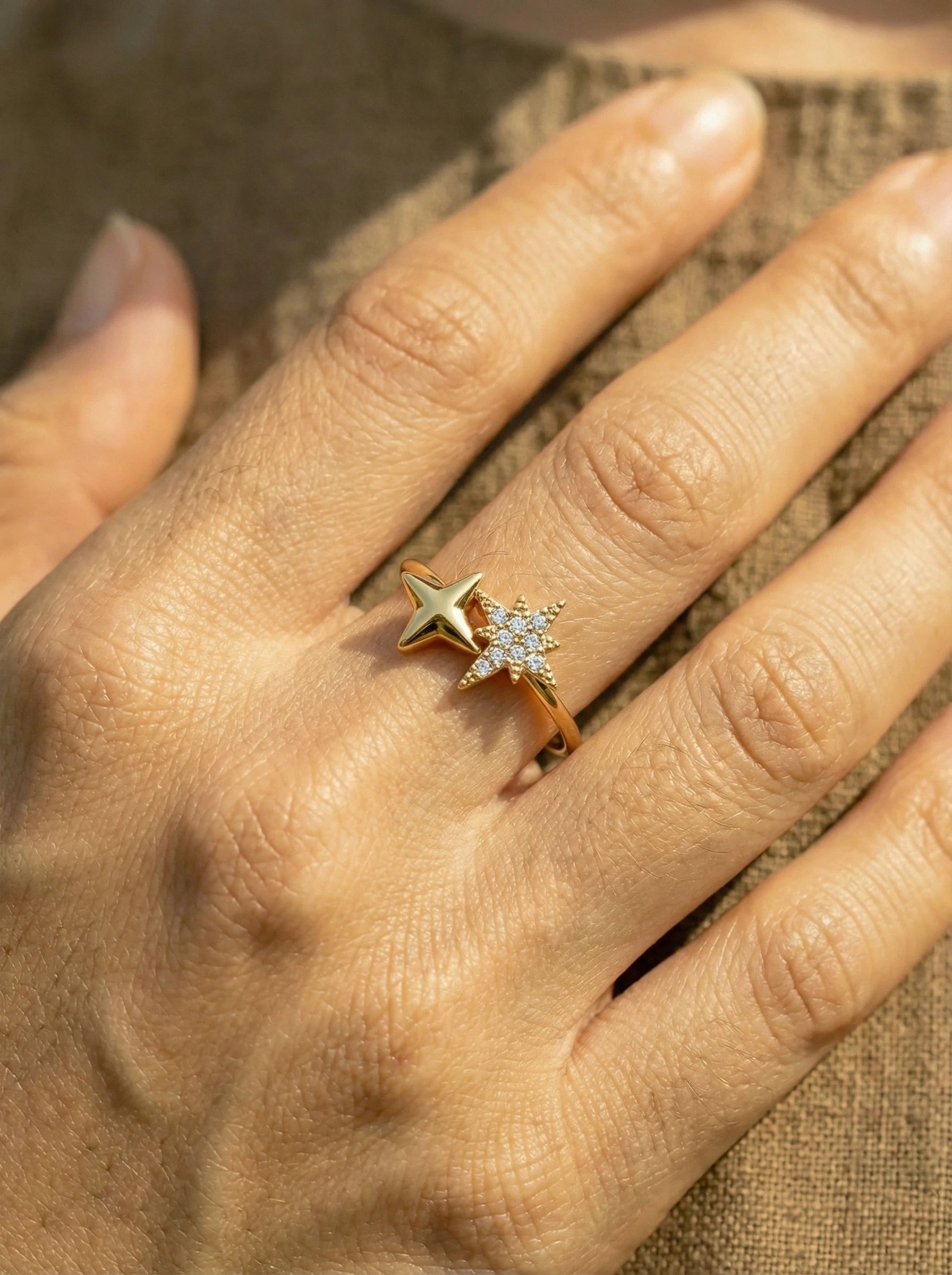 Two Sharp Stars Edelstahl Ring - Produktbild 3