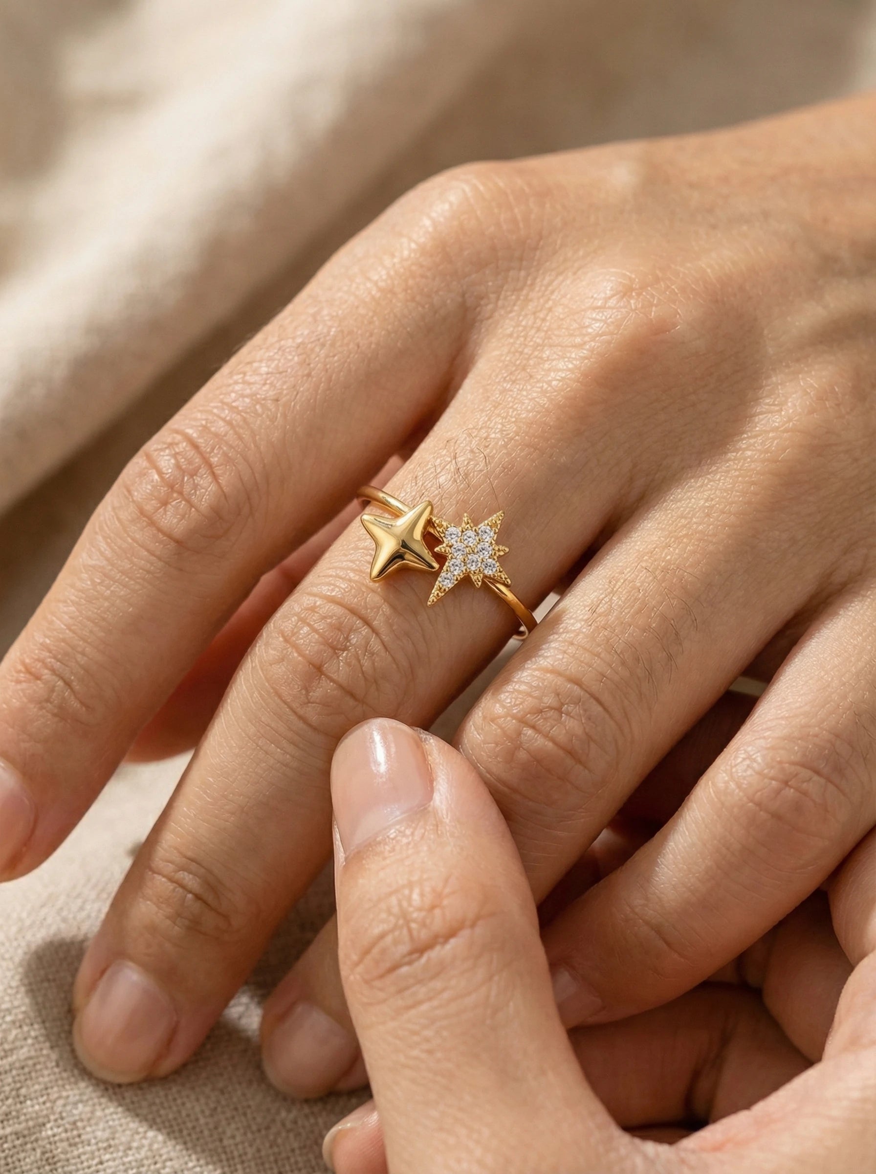 Two Sharp Stars Edelstahl Ring - Produktbild 5
