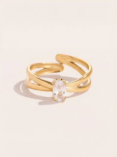 Nice Oval Diamond Edelstahl Ring