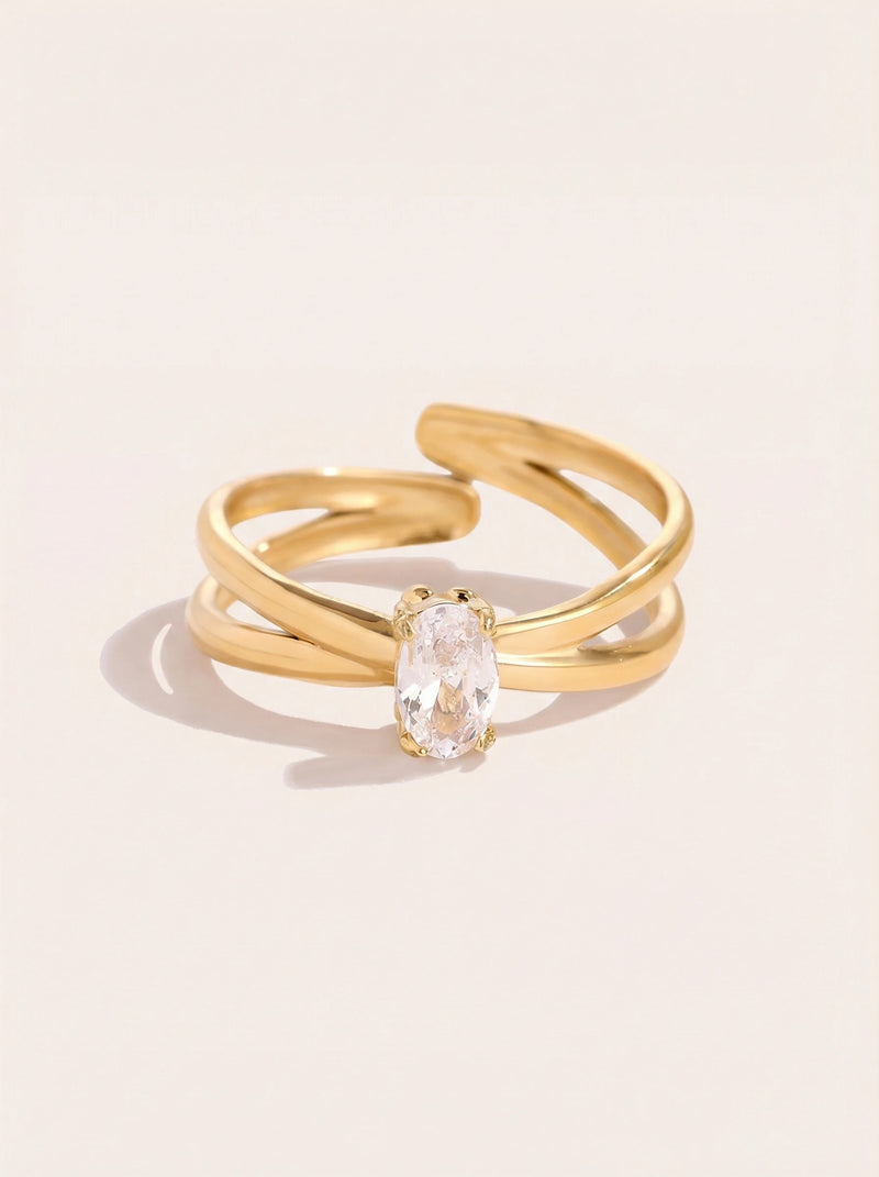 Nice Oval Diamond Edelstahl Ring
