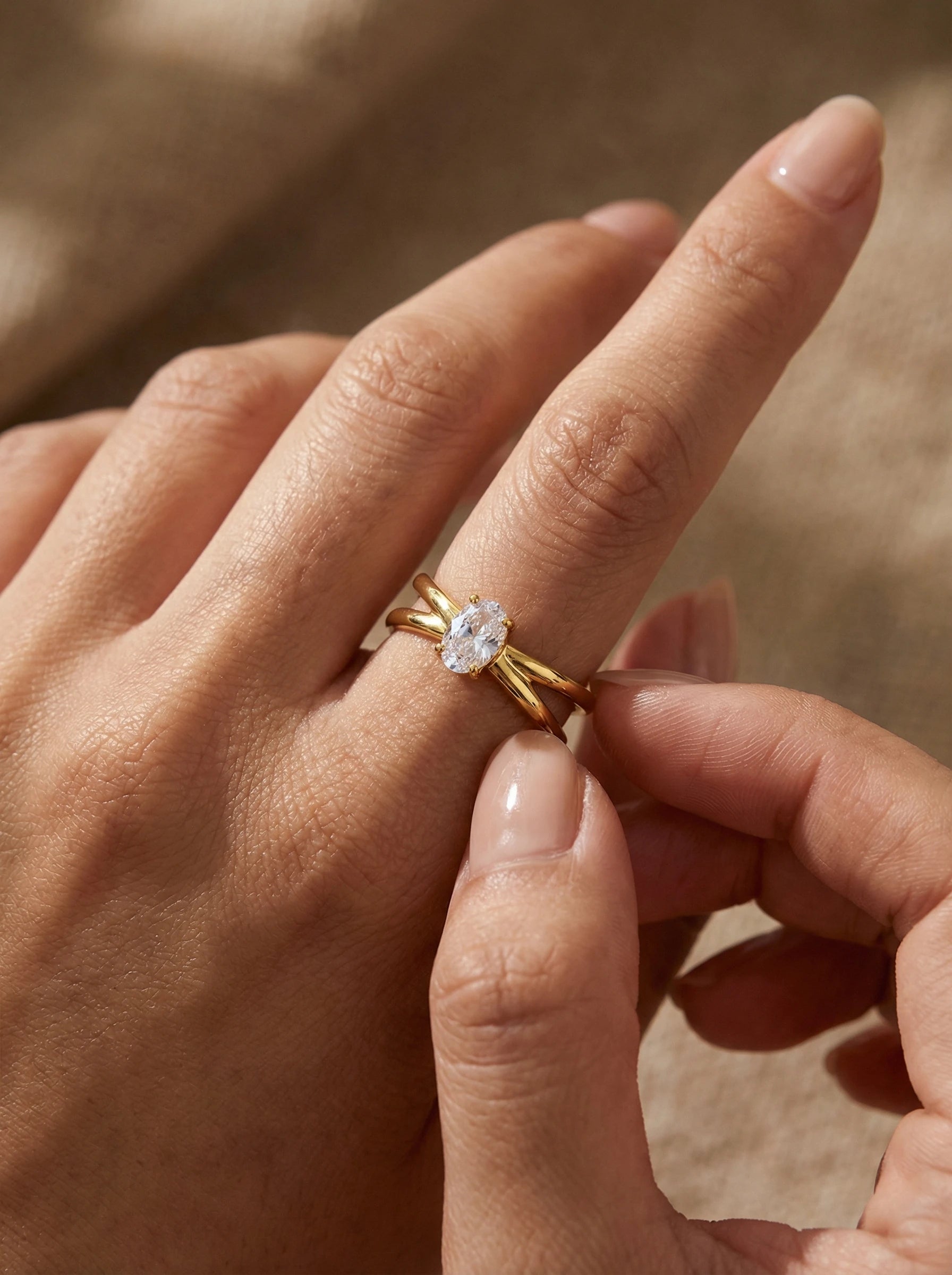 Nice Oval Diamond Edelstahl Ring - Produktbild 5
