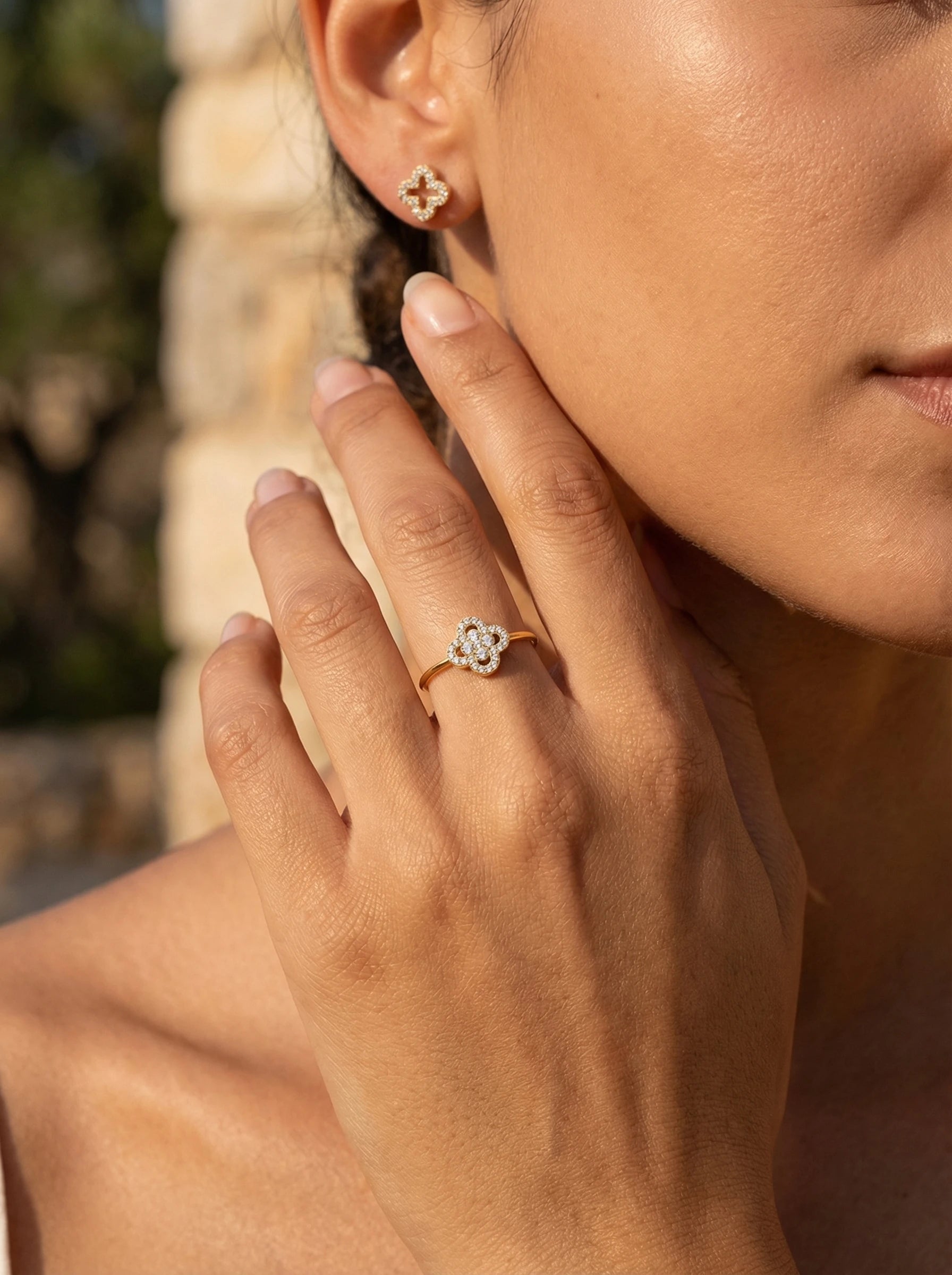Diamond Lucky Flower Edelstahl Ring - Produktbild 7