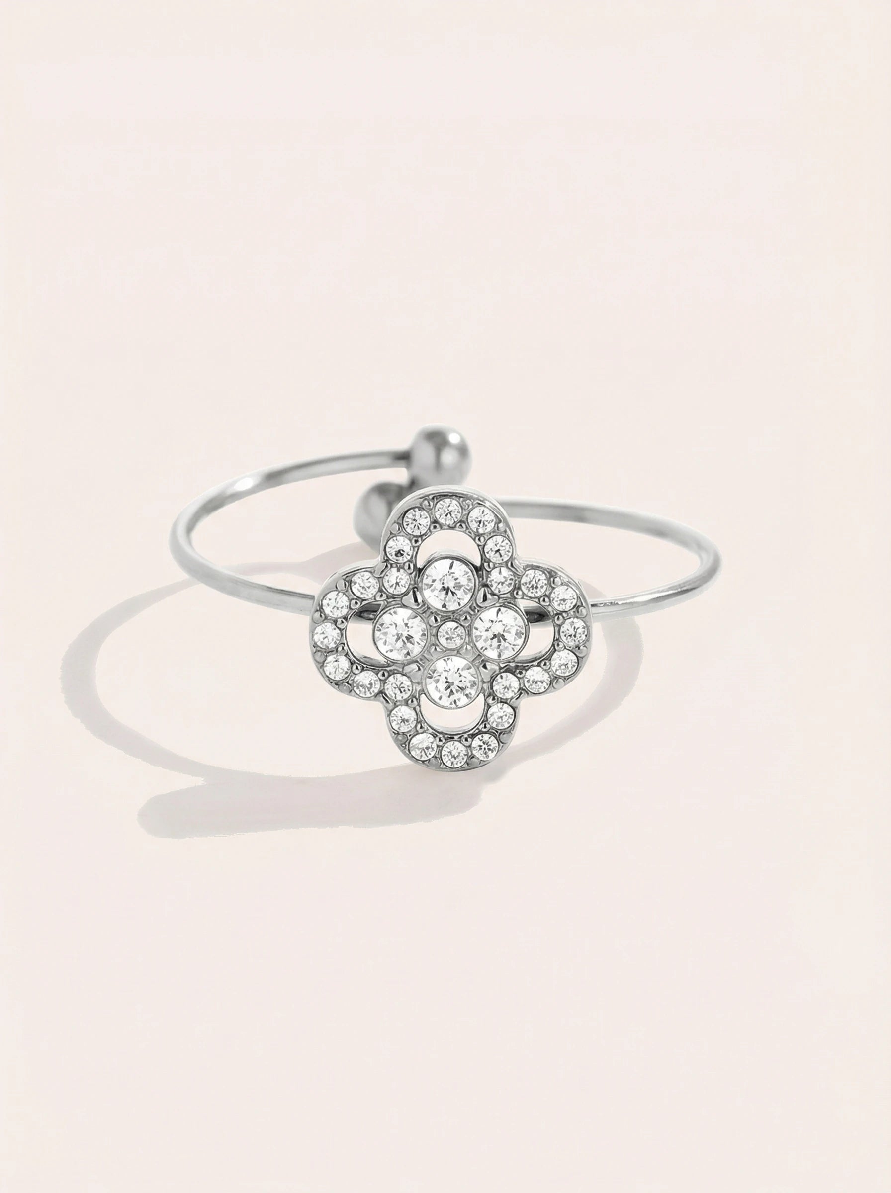 Diamond Lucky Flower Edelstahl Ring - Produktbild 9