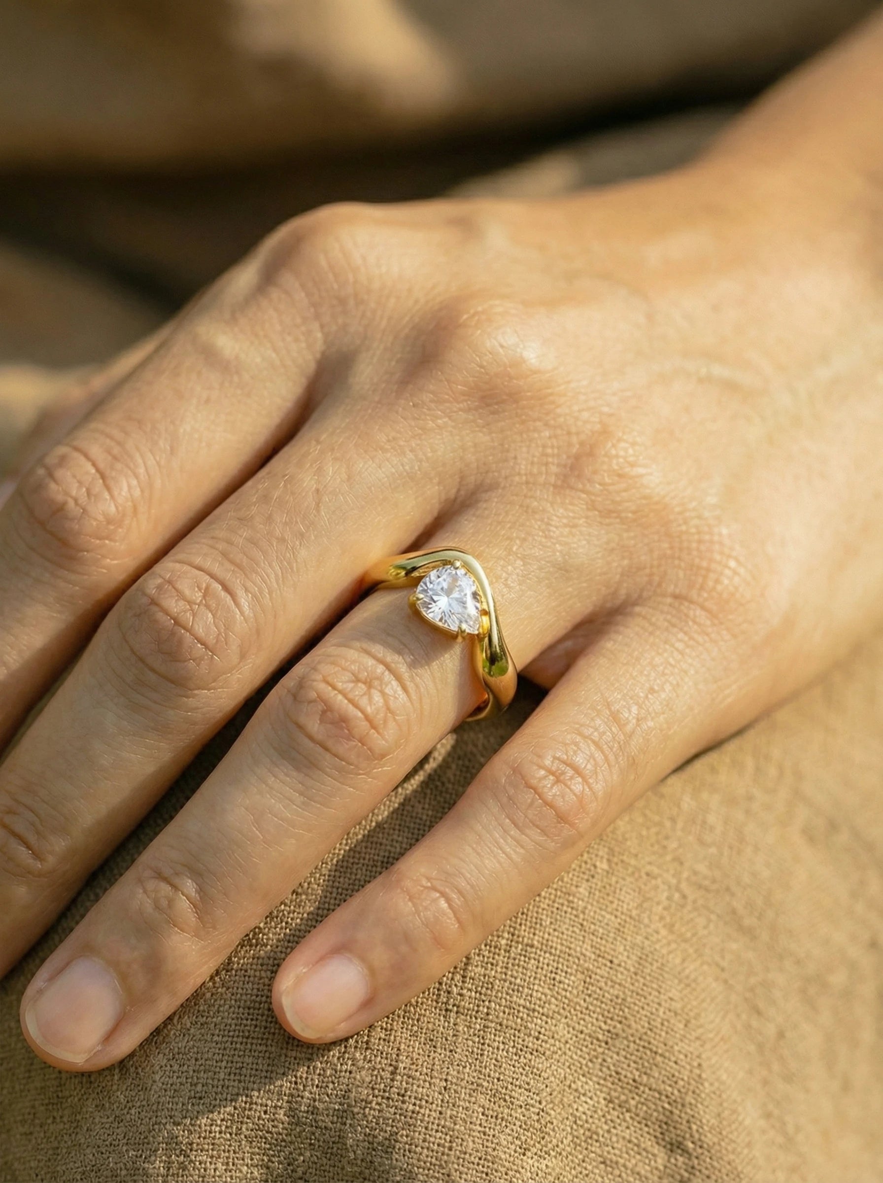 Diamond In Wave Edelstahl Ring - Produktbild 4