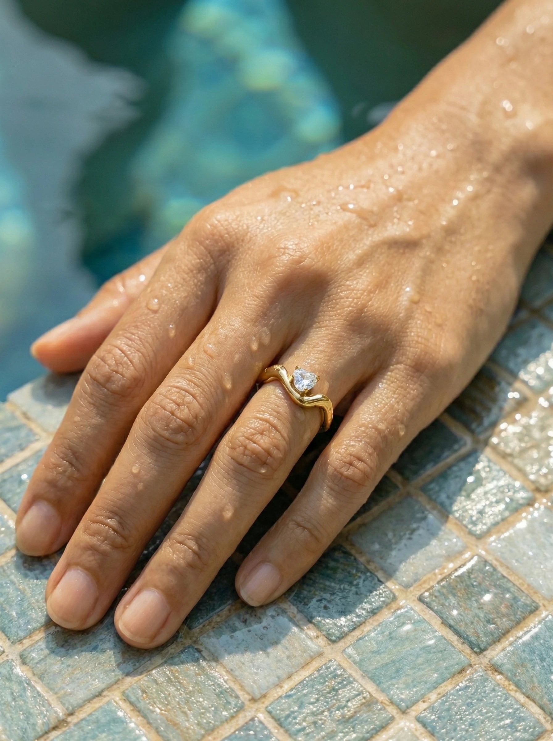 Diamond In Wave Edelstahl Ring - Produktbild 8