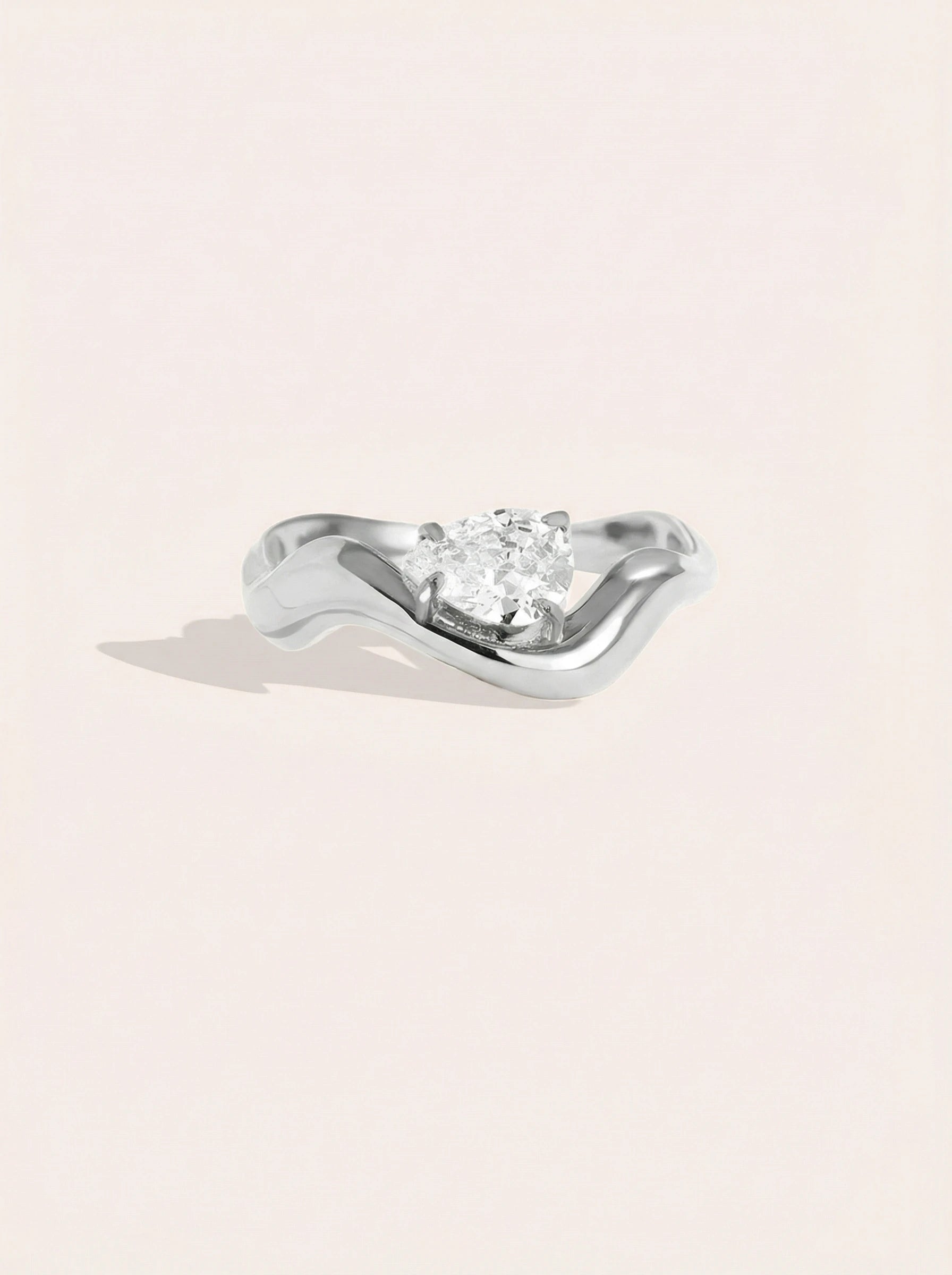 Diamond In Wave Edelstahl Ring - Produktbild 9