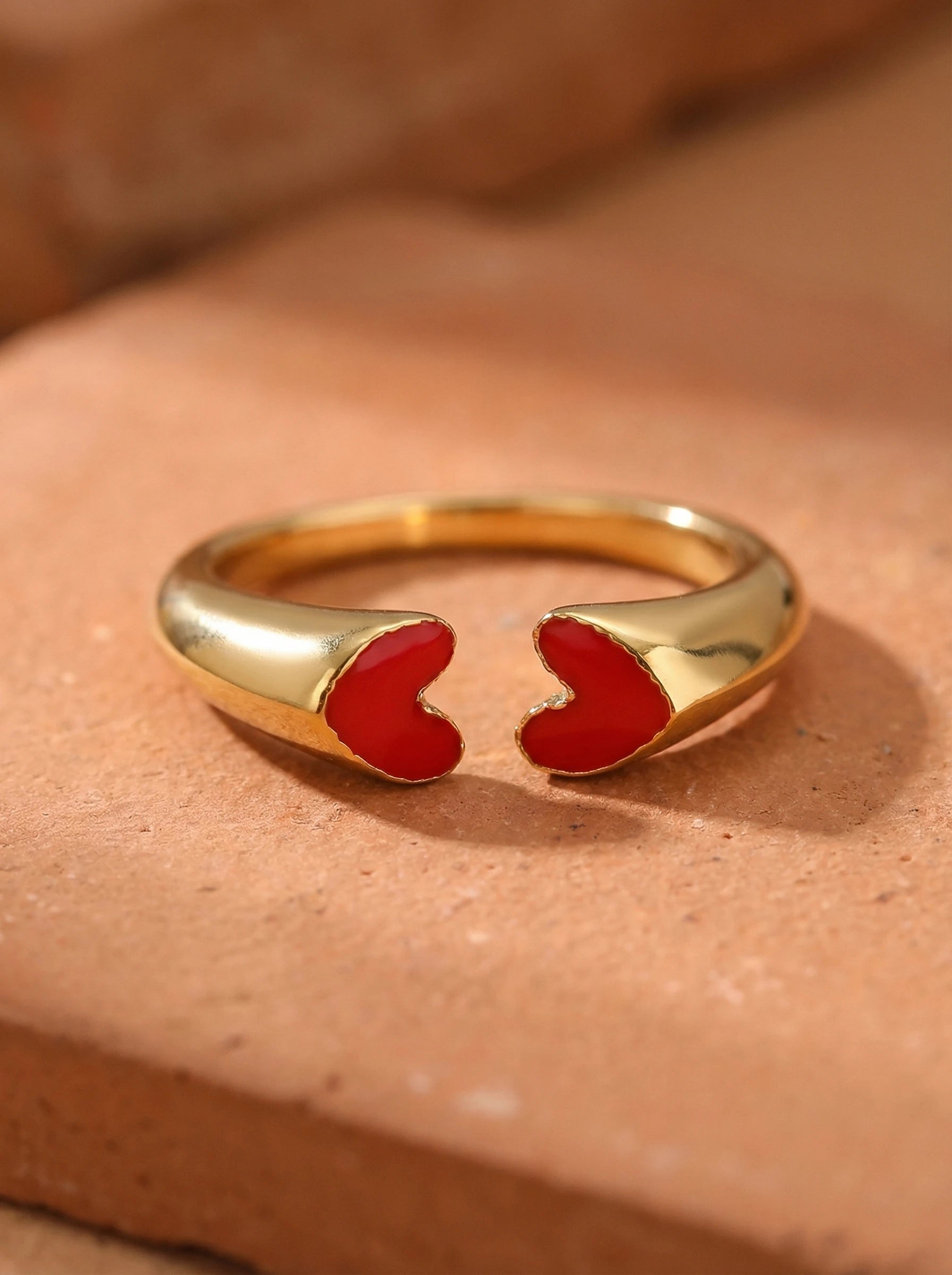 Two Red Hearts Edelstahl Ring - Produktbild 2