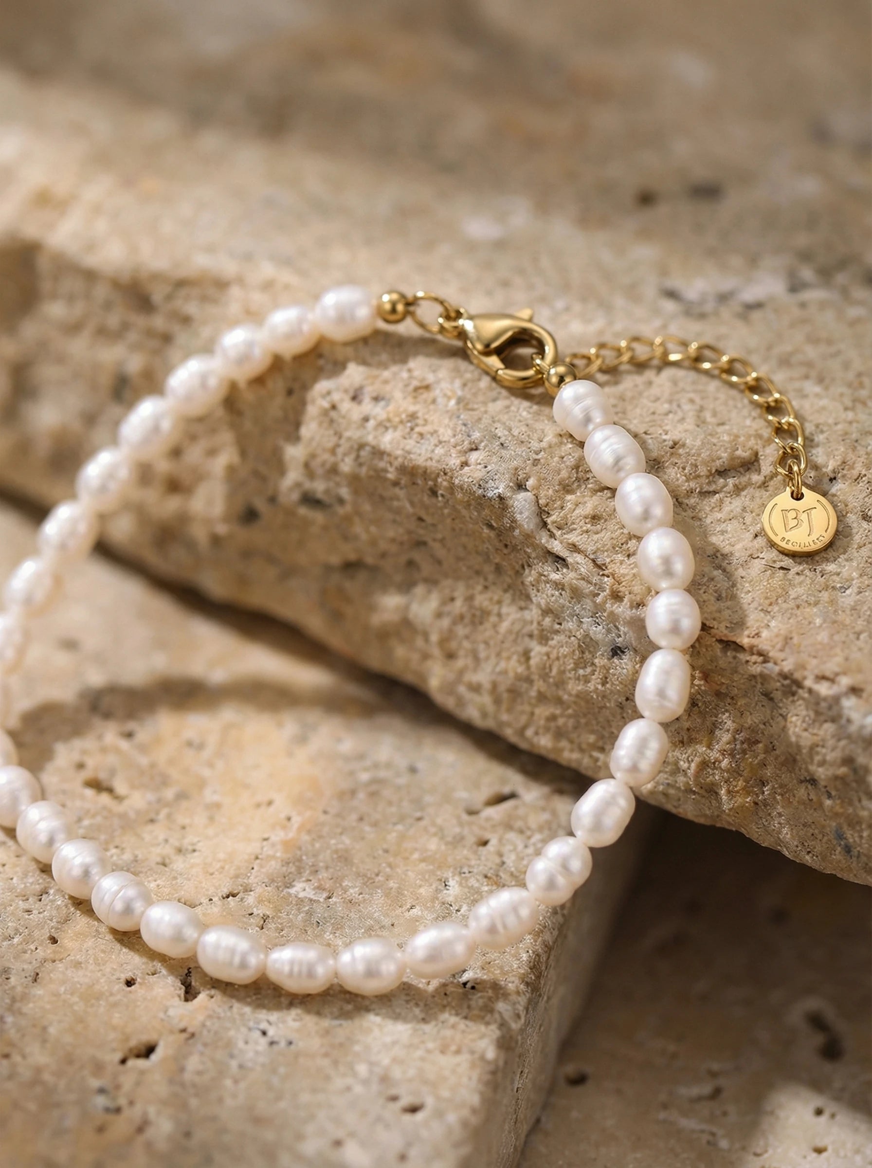 Simple Perlen Edelstahl Fußkette - Produktbild 2