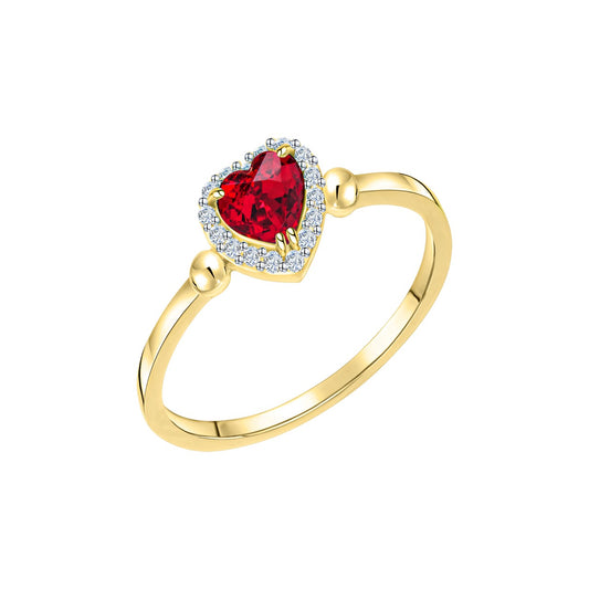 Ring bicolor Zirkonia weiß rot