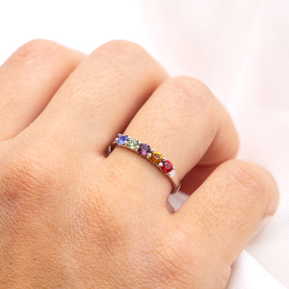 Ring Cocktailring Kristall mehrfarbig