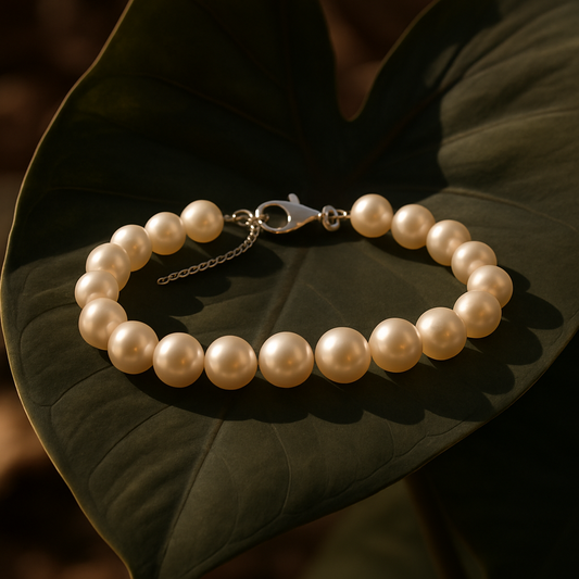 Perlenarmband Sylvena Silber