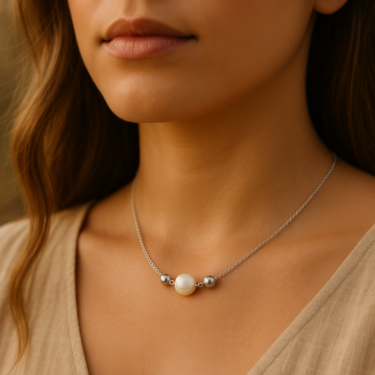 Ankerkette Althaea Perle Silber