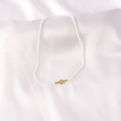 Line of Mini Pearls Edelstahl Halskette