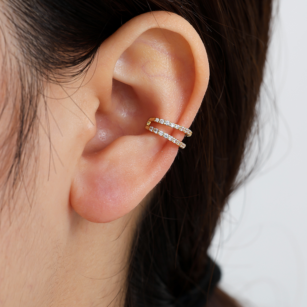 Fine Mini Diamonds Vergoldete Ear-Cuffs