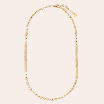 Goldene Edelstahl-Halskette mit feiner Rundgliederkette und verstellbarem Verschluss
