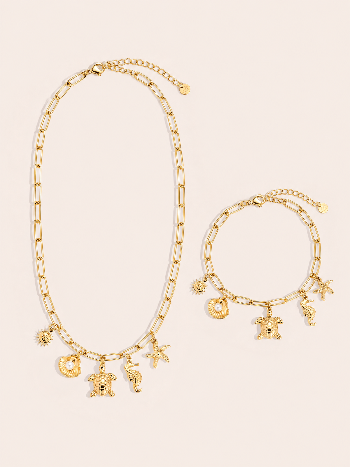 Perla Mare – Ketten- & Armband-Set – Gold – Setansicht 1