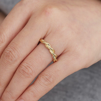 Fine Twist Edelstahl Ring