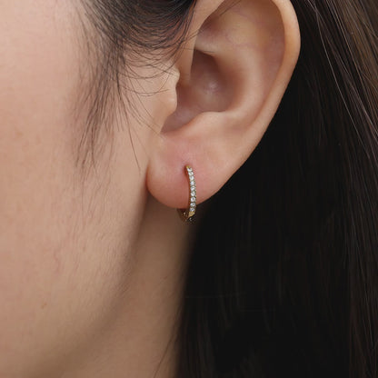 Simple Diamonds Hoop Edelstahl Ohrringe