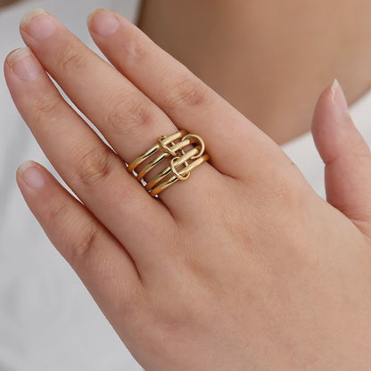 Simple Ring Set Edelstahl Ring