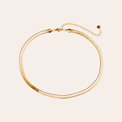 Goldene Wide Snake Skin Edelstahlkette mit feinem Gliederdesign und verstellbarem Verschluss