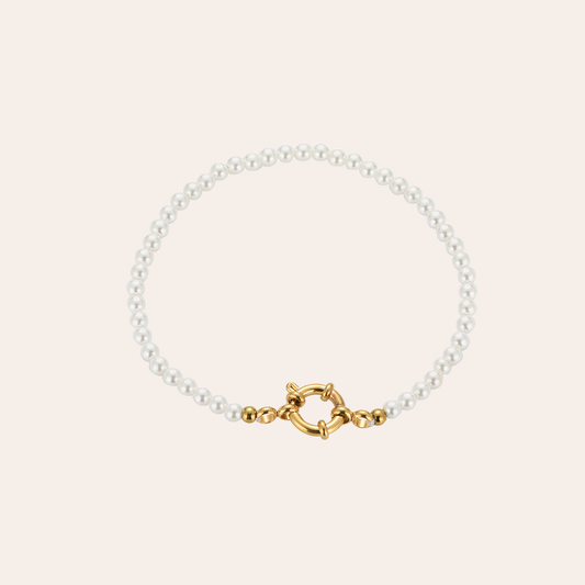 Line of Mini Pearls Edelstahl Armband